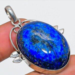 Natural Blue Lapis Lazuli 925 Sterling Silver Pendant